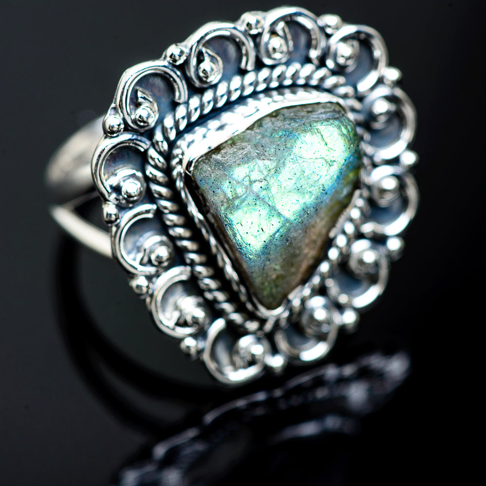 Labradorite Rings handcrafted by Anasilvercos - RING989412