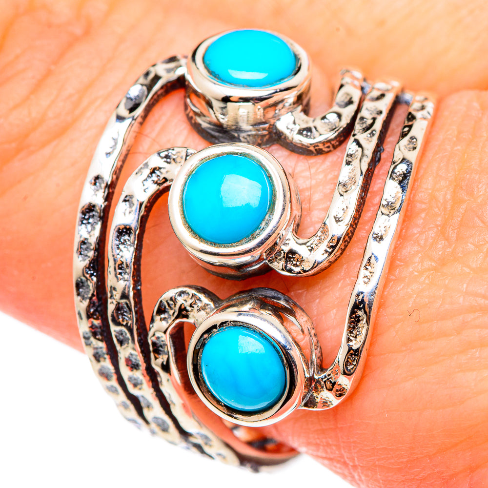 Sleeping Beauty Turquoise Rings handcrafted by Anasilvercos - RING98952