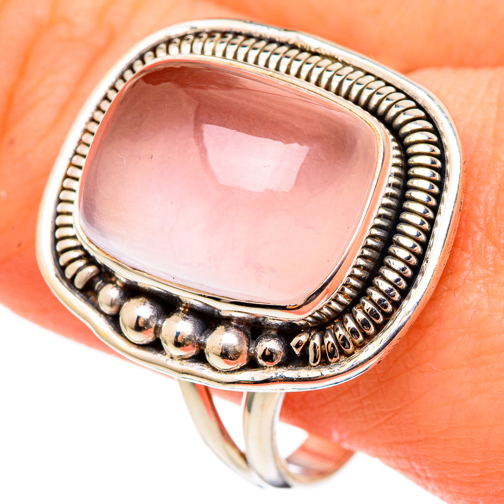 Rose Quartz Rings handcrafted by Anasilvercos - RING98965