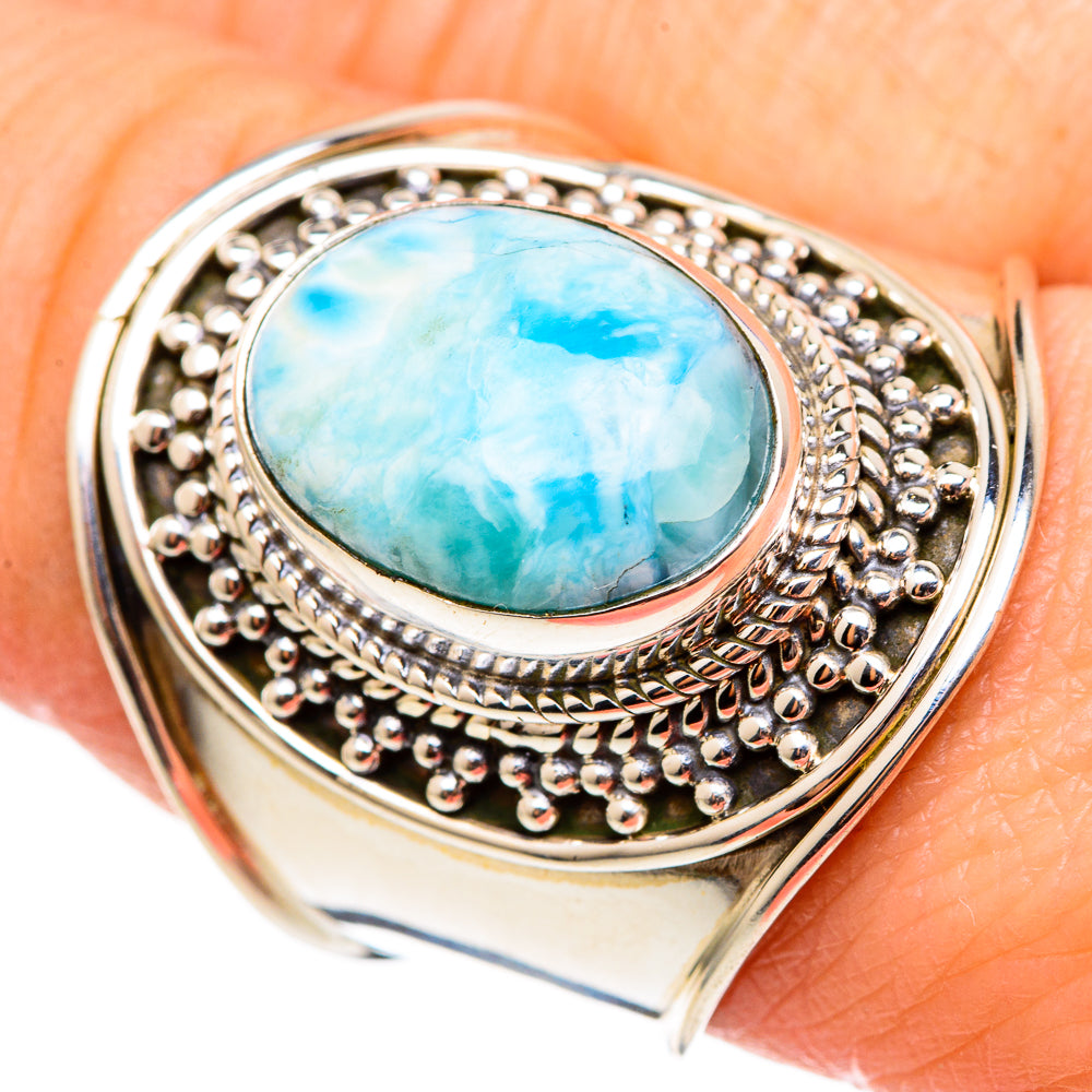 Larimar Rings handcrafted by Anasilvercos - RING98993