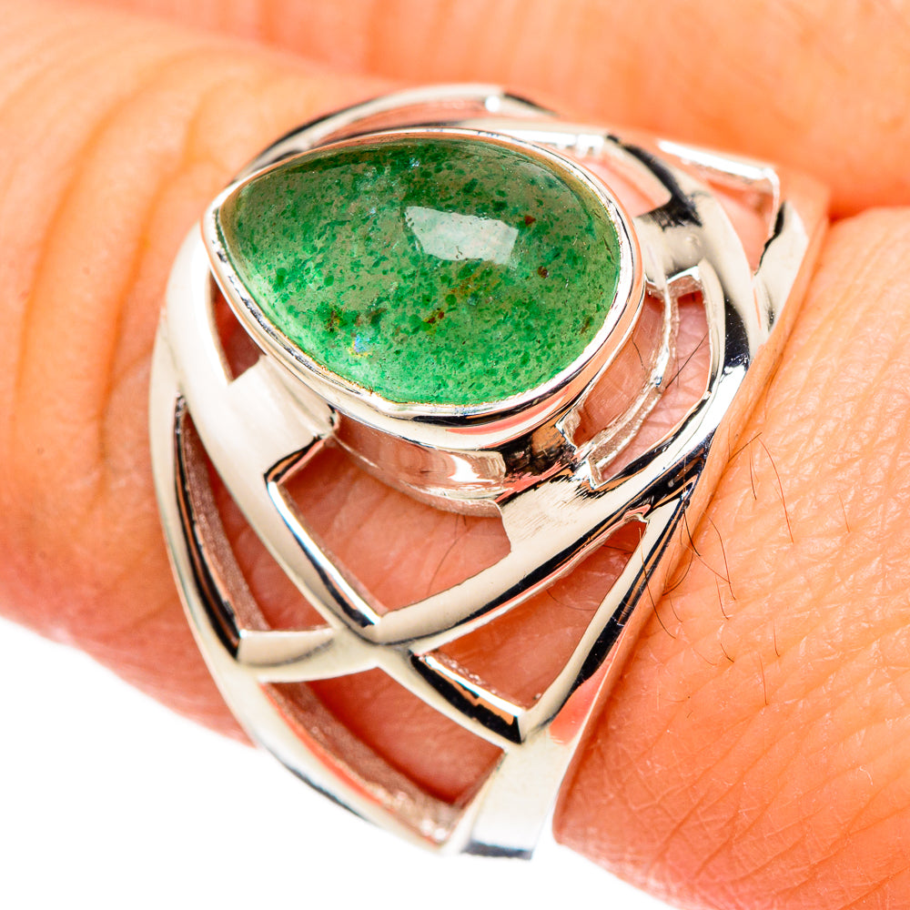 Green Aventurine Rings handcrafted by Anasilvercos - RING98994