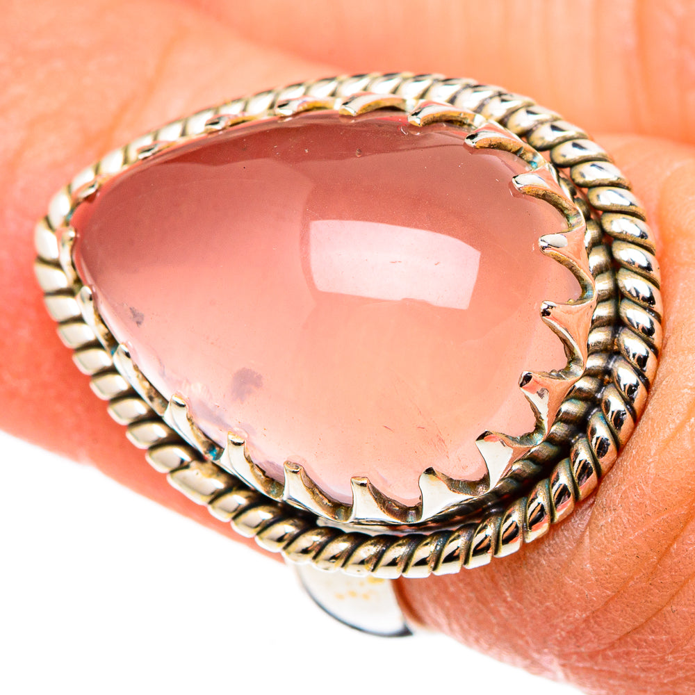 Rose Quartz Rings handcrafted by Anasilvercos - RING99002
