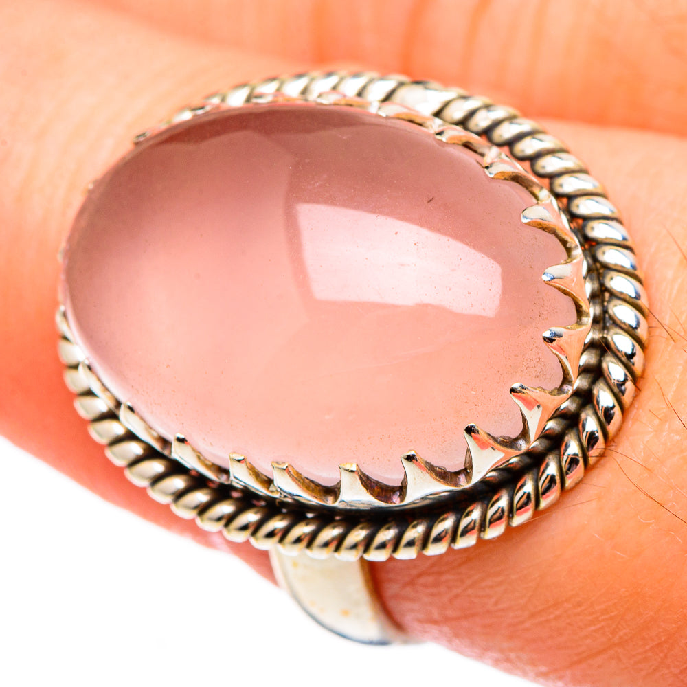 Rose Quartz Rings handcrafted by Anasilvercos - RING99003