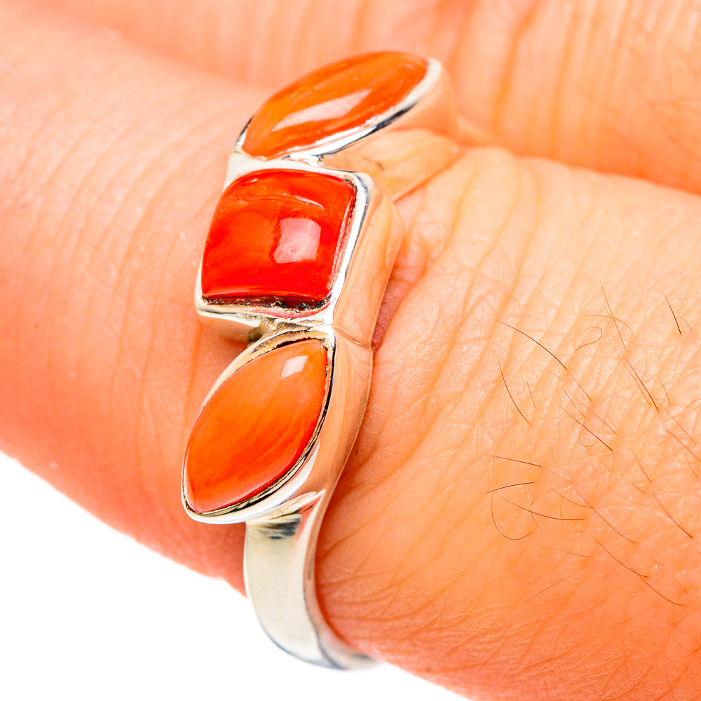 Red Coral Rings handcrafted by Anasilvercos - RING99005