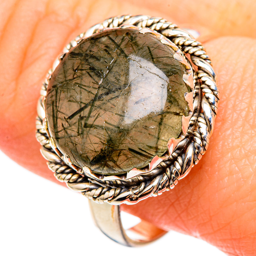Tourmalinated Quartz Rings handcrafted by Anasilvercos - RING99016