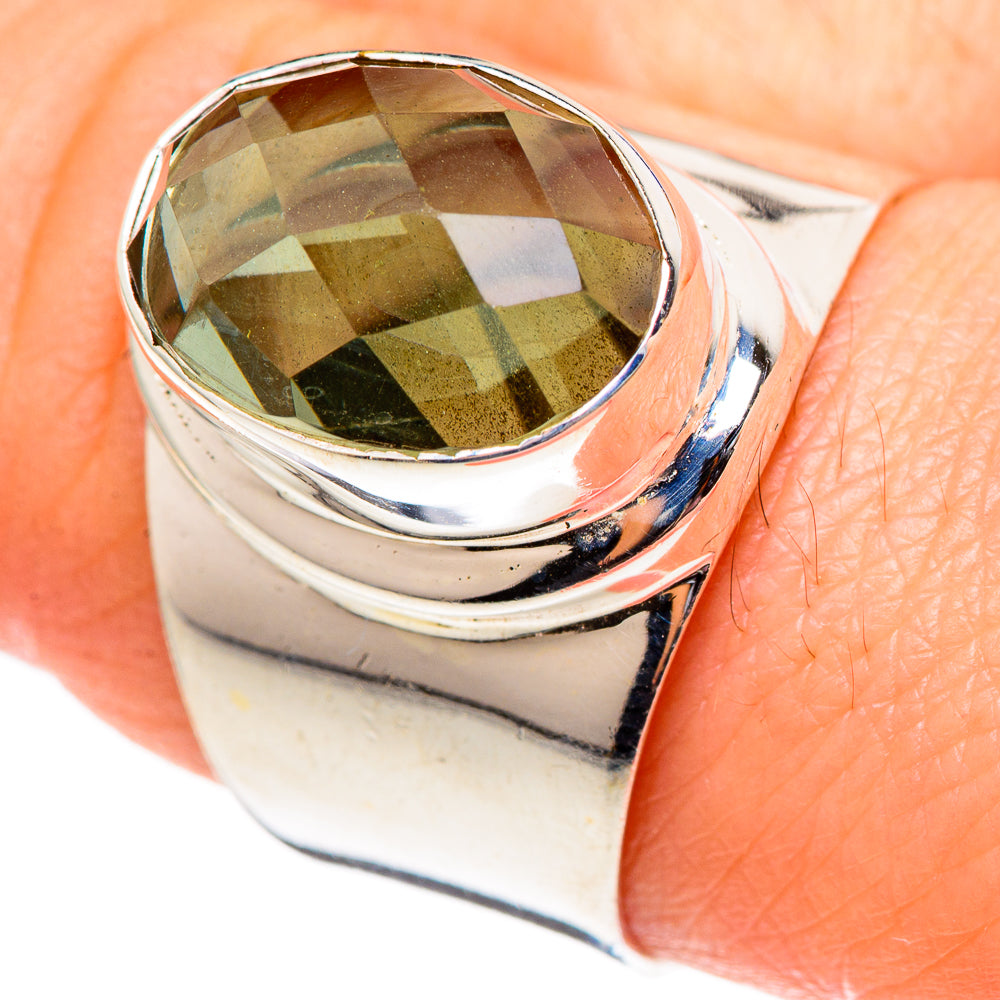 Green Amethyst Rings handcrafted by Anasilvercos - RING99065