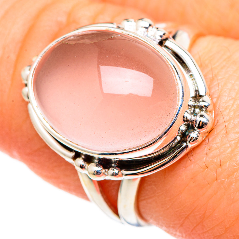 Rose Quartz Rings handcrafted by Anasilvercos - RING99072
