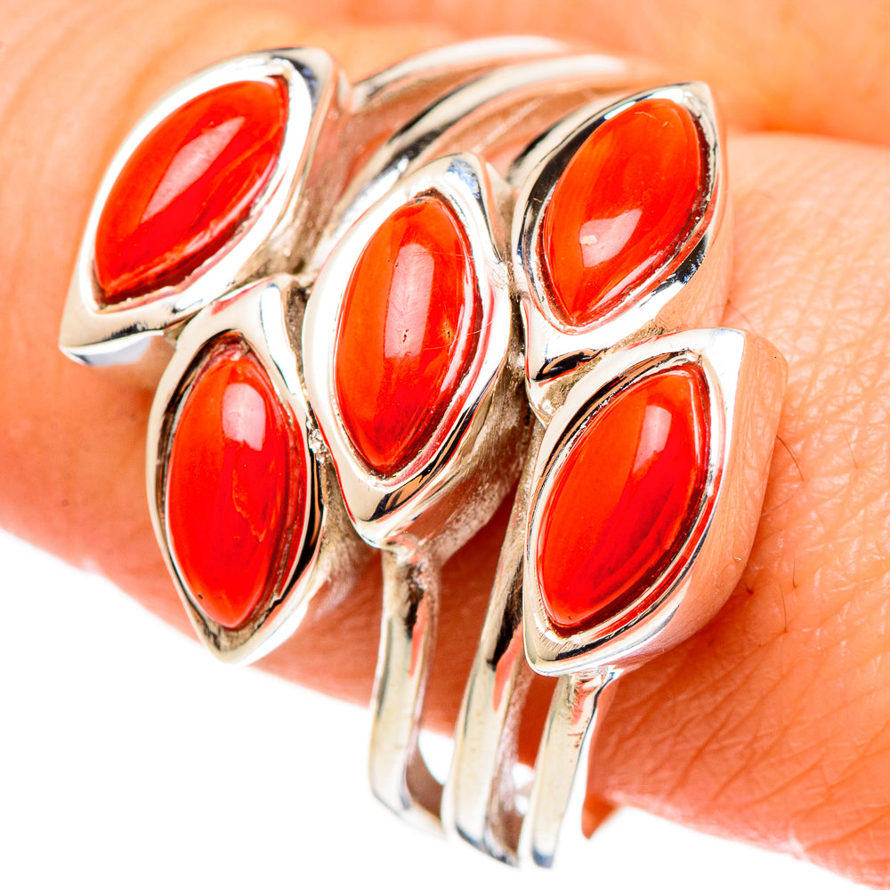 Red Coral Rings handcrafted by Anasilvercos - RING99075