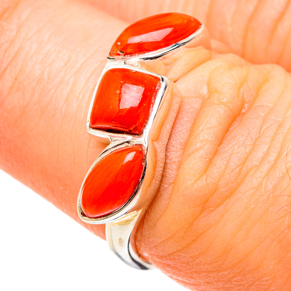 Red Coral Rings handcrafted by Anasilvercos - RING99077