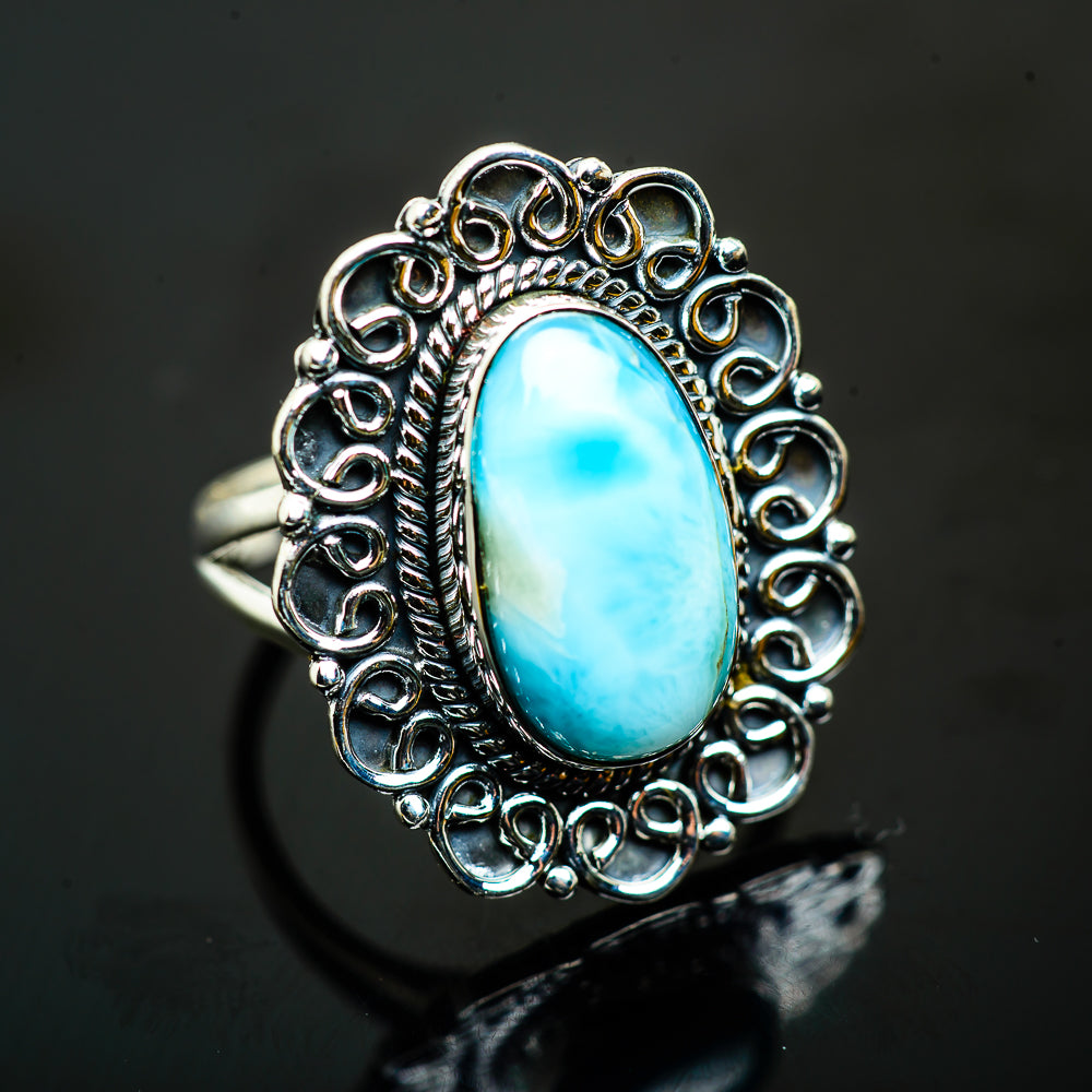 Larimar Rings handcrafted by Anasilvercos - RING990909