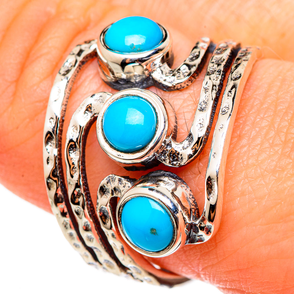 Sleeping Beauty Turquoise Rings handcrafted by Anasilvercos - RING99097