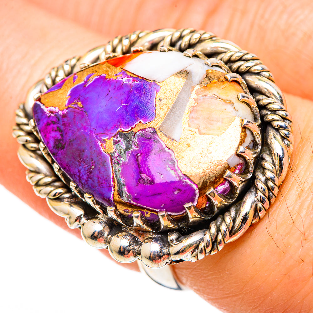 Spiny Oyster Turquoise Rings handcrafted by Anasilvercos - RING99112