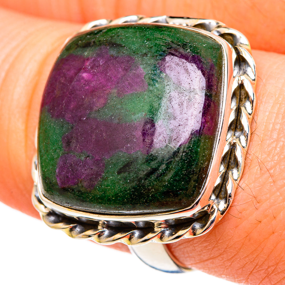 Ruby Zoisite Rings handcrafted by Anasilvercos - RING99124