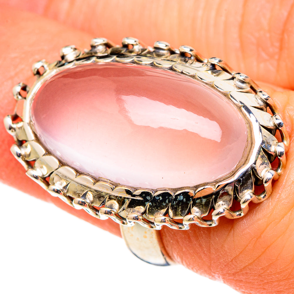 Rose Quartz Rings handcrafted by Anasilvercos - RING99138