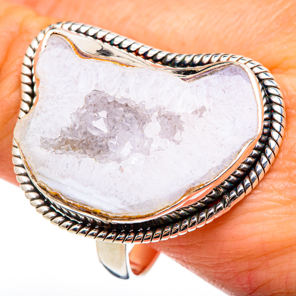 White Geode Slice Rings handcrafted by Anasilvercos - RING99147