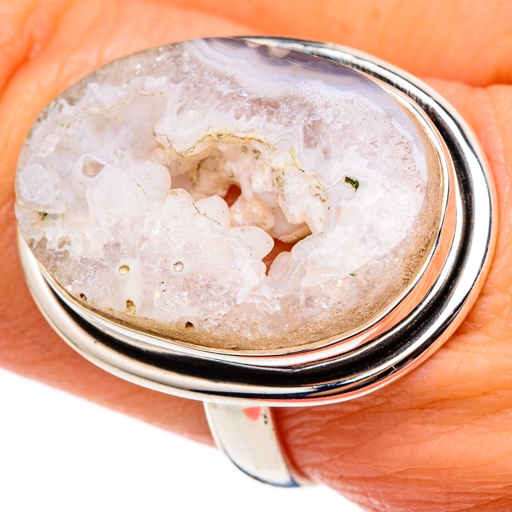 White Geode Slice Rings handcrafted by Anasilvercos - RING99148