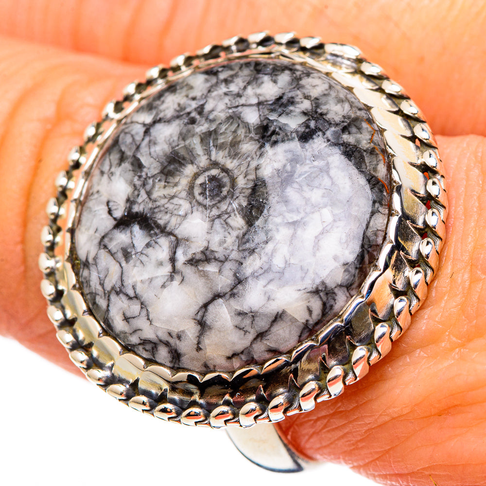 Moroccan Goniatite Fossil Rings handcrafted by Anasilvercos - RING99191