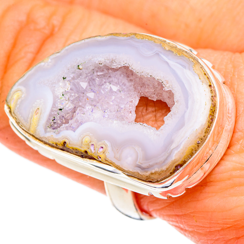 White Geode Slice Rings handcrafted by Anasilvercos - RING99192