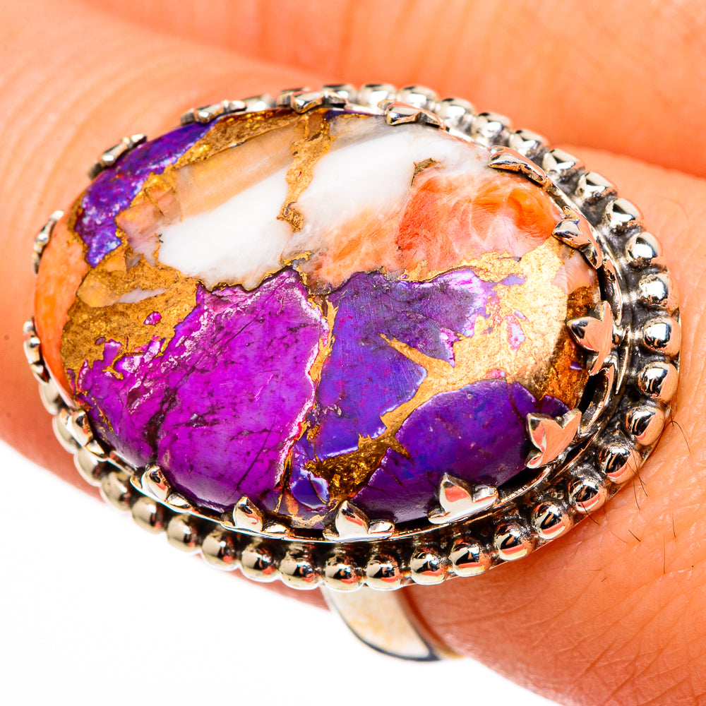 Spiny Oyster Turquoise Rings handcrafted by Anasilvercos - RING99223