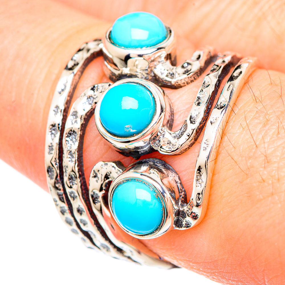 Sleeping Beauty Turquoise Rings handcrafted by Anasilvercos - RING99238