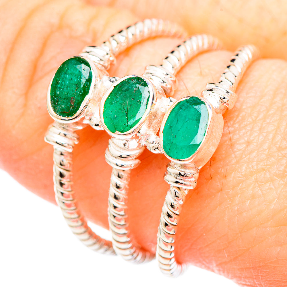 Zambian Emerald Rings handcrafted by Anasilvercos - RING99289