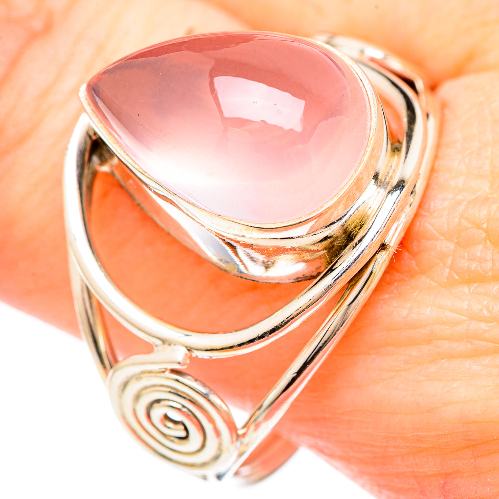 Rose Quartz Rings handcrafted by Anasilvercos - RING99298