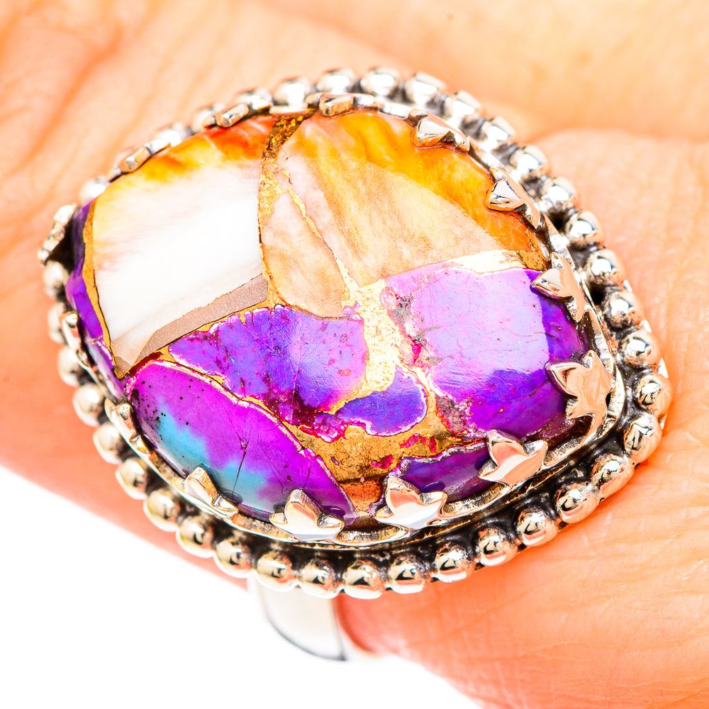Spiny Oyster Turquoise Rings handcrafted by Anasilvercos - RING99317