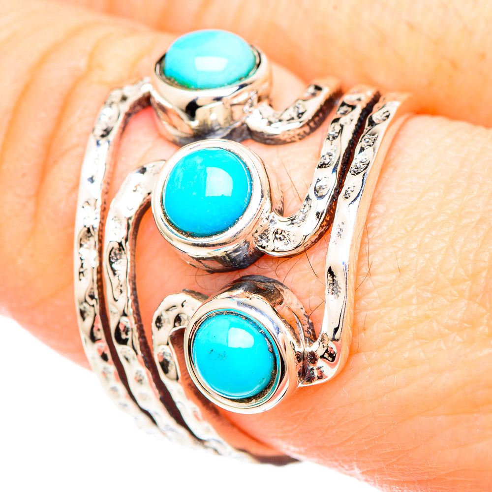 Sleeping Beauty Turquoise Rings handcrafted by Anasilvercos - RING99326