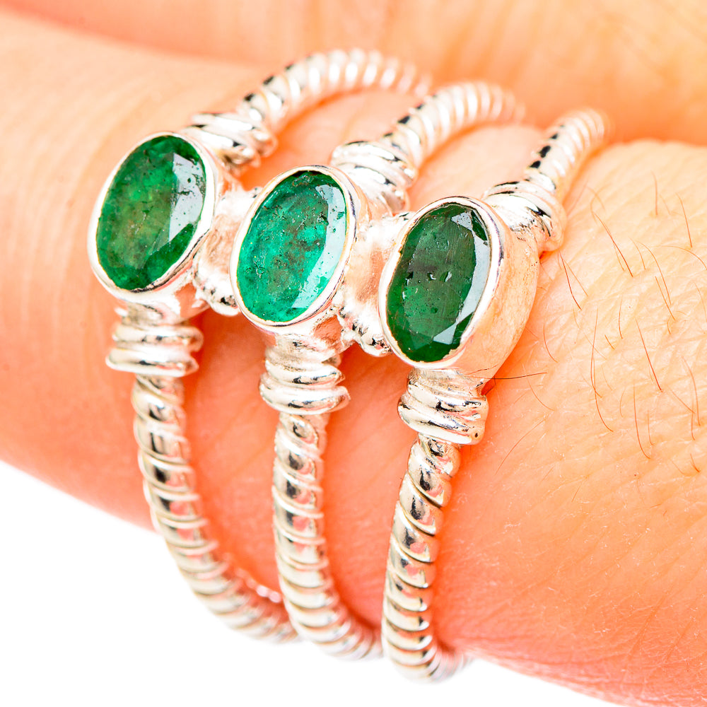 Zambian Emerald Rings handcrafted by Anasilvercos - RING99329