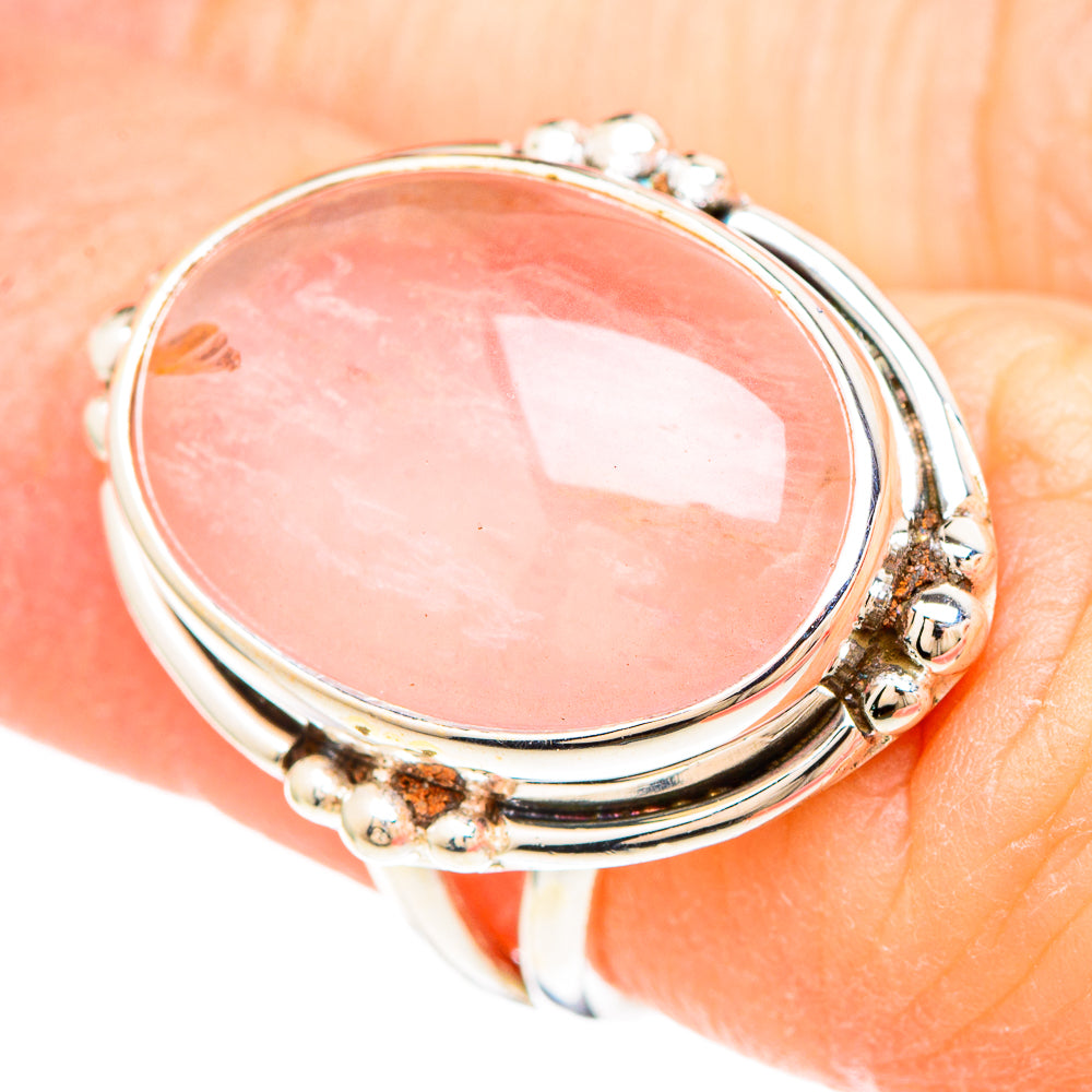 Rose Quartz Rings handcrafted by Anasilvercos - RING99336
