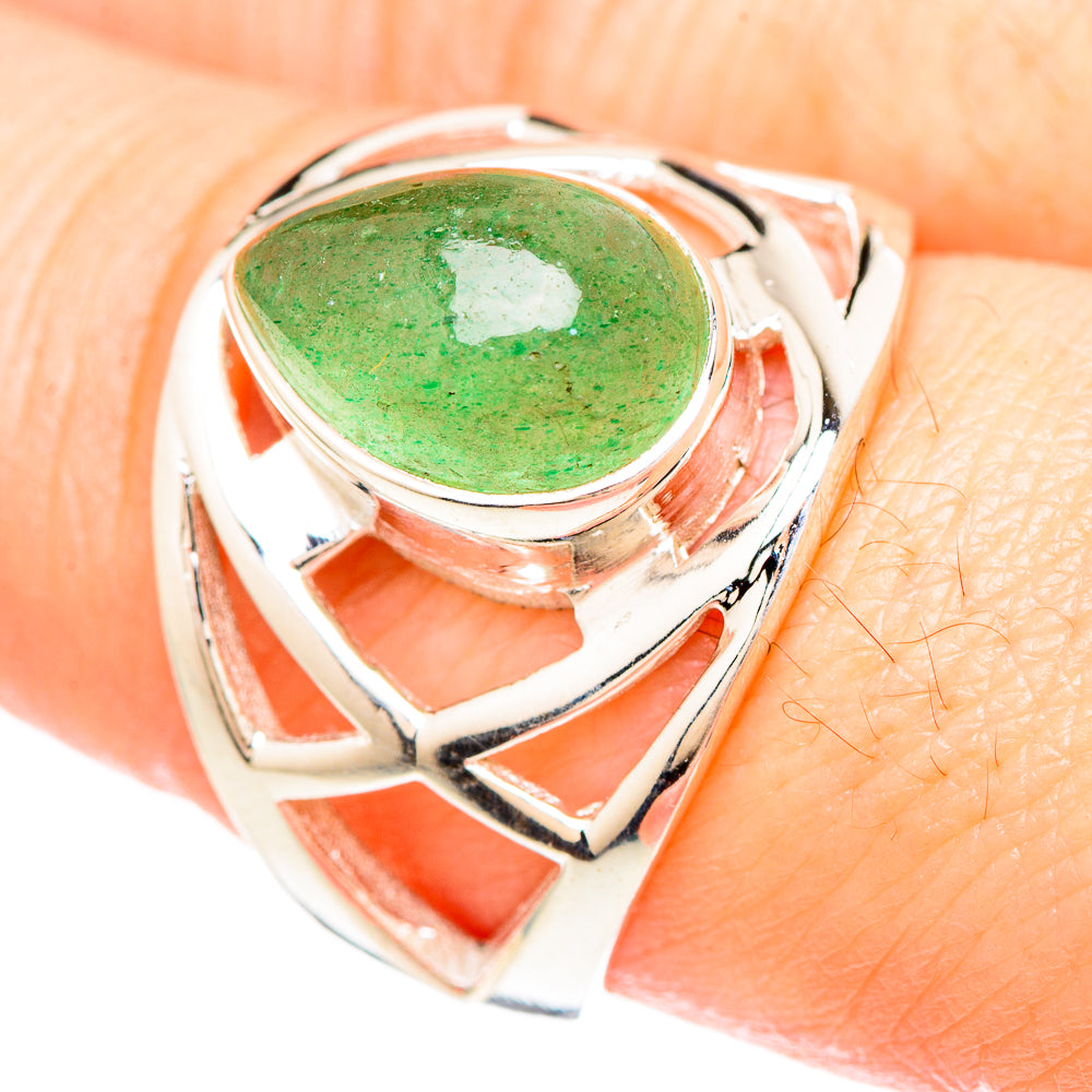 Green Aventurine Rings handcrafted by Anasilvercos - RING99367