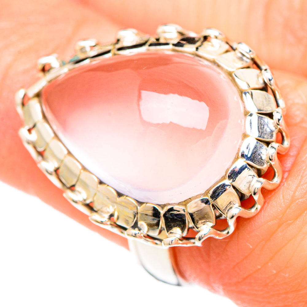 Rose Quartz Rings handcrafted by Anasilvercos - RING99375