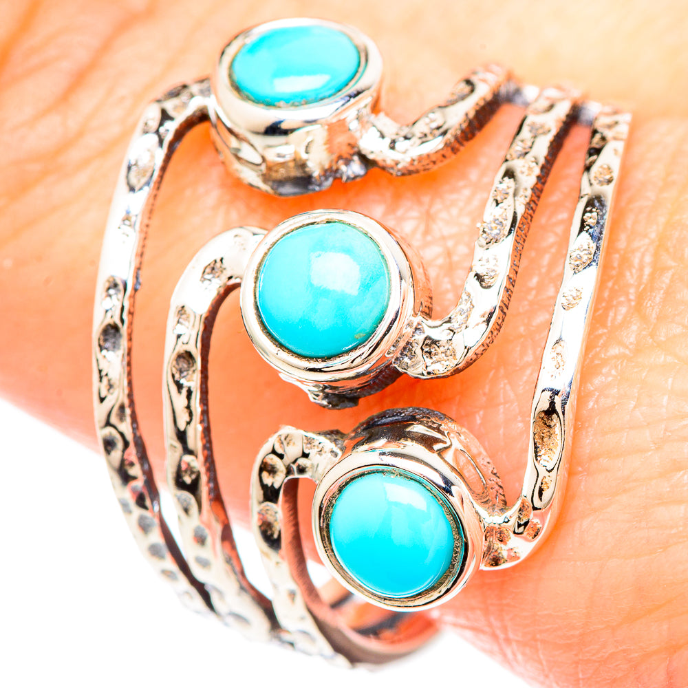 Sleeping Beauty Turquoise Rings handcrafted by Anasilvercos - RING99403