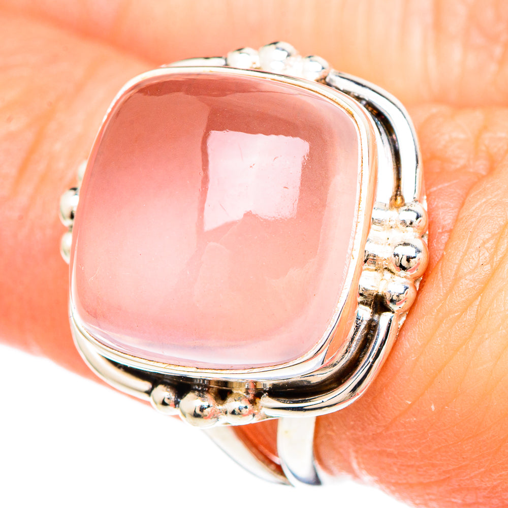 Rose Quartz Rings handcrafted by Anasilvercos - RING99417
