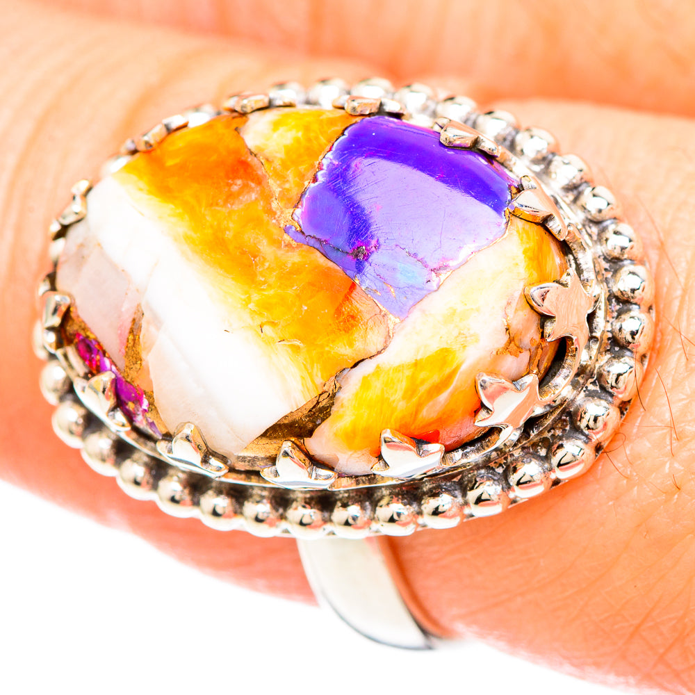 Spiny Oyster Turquoise Rings handcrafted by Anasilvercos - RING99434