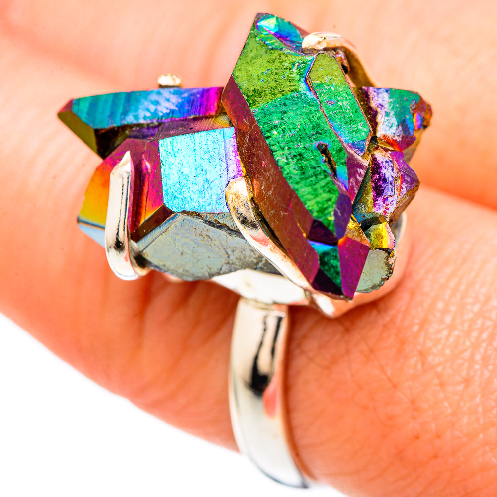 Titanium Sunshine Druzy Rings handcrafted by Anasilvercos - RING99459