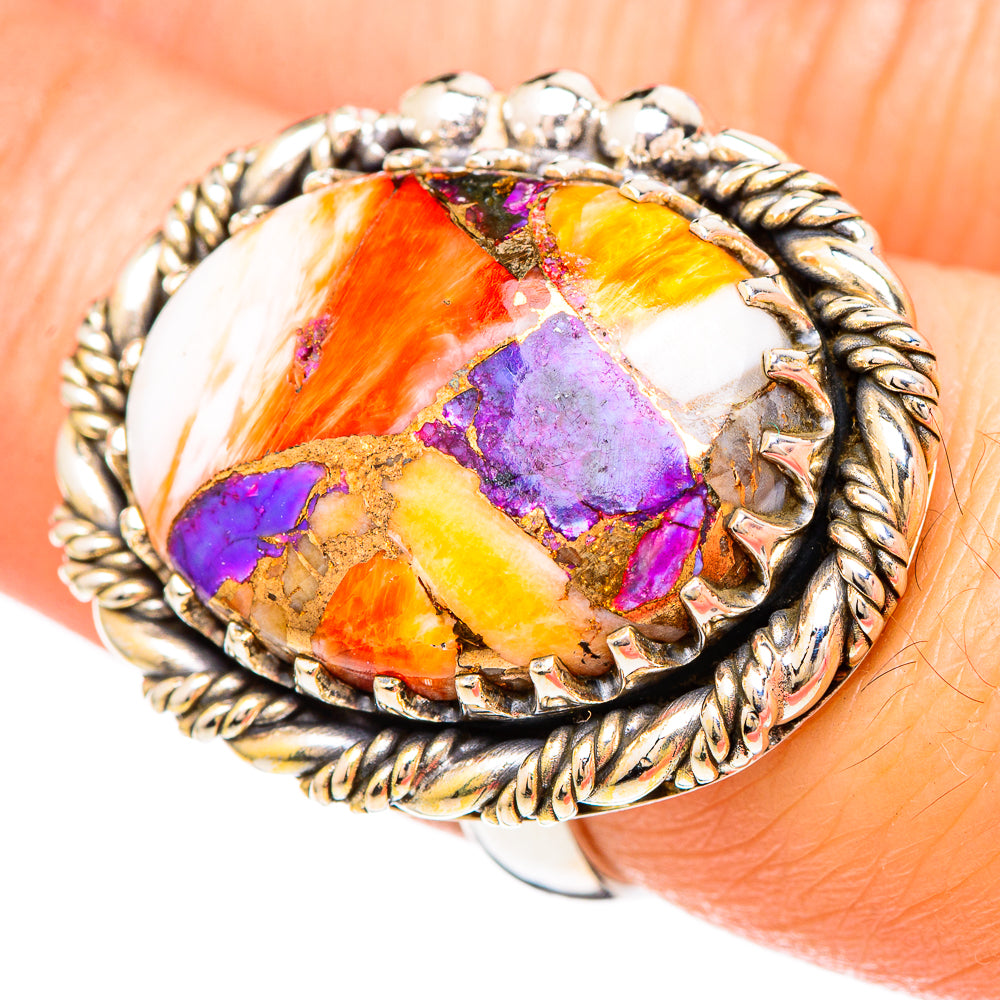 Spiny Oyster Turquoise Rings handcrafted by Anasilvercos - RING99462