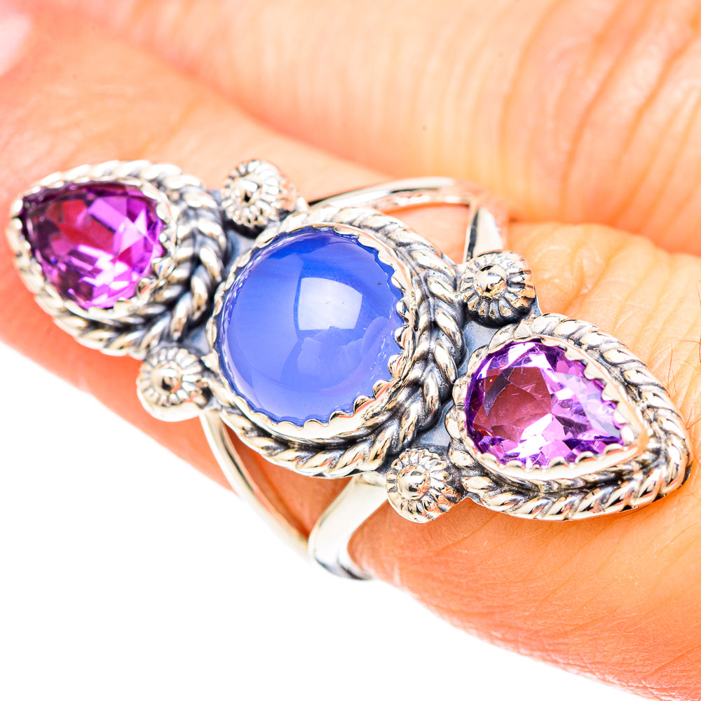 Aqua Chalcedony Rings handcrafted by Anasilvercos - RING99464