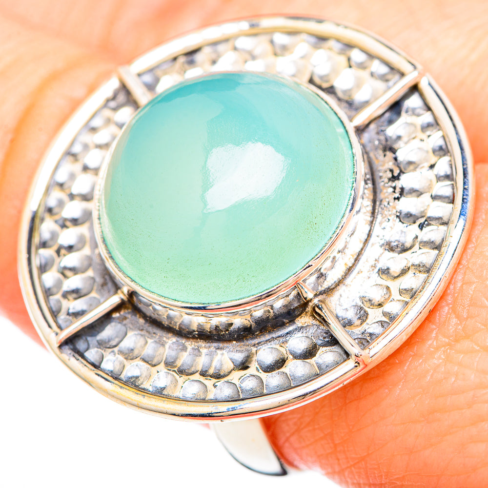 Aqua Chalcedony Rings handcrafted by Anasilvercos - RING99470