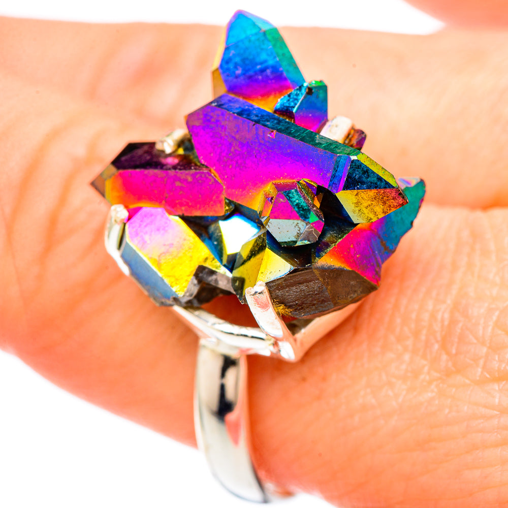 Titanium Sunshine Druzy Rings handcrafted by Anasilvercos - RING99507