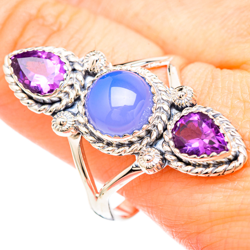 Aqua Chalcedony Rings handcrafted by Anasilvercos - RING99513