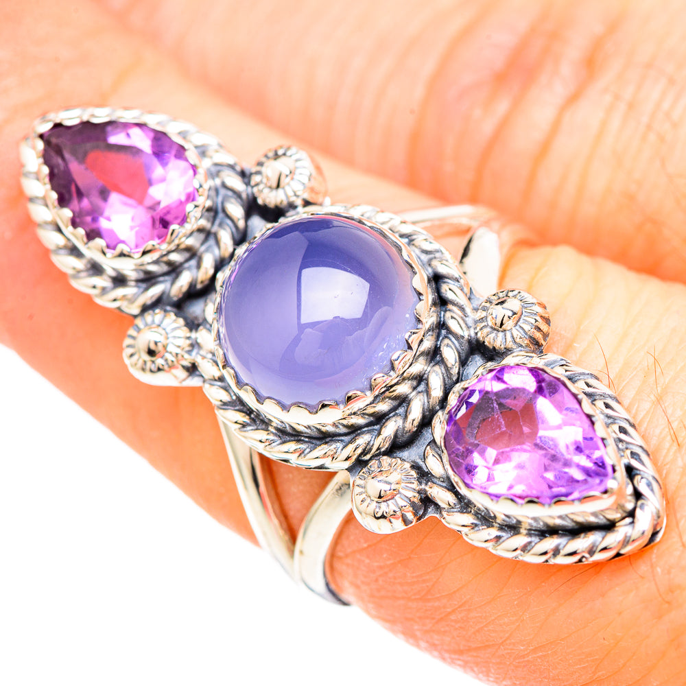 Aqua Chalcedony Rings handcrafted by Anasilvercos - RING99536
