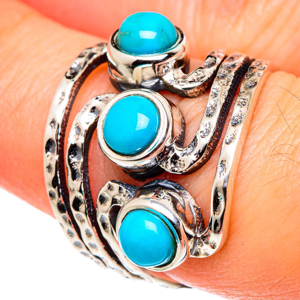 Sleeping Beauty Turquoise Rings handcrafted by Anasilvercos - RING99552