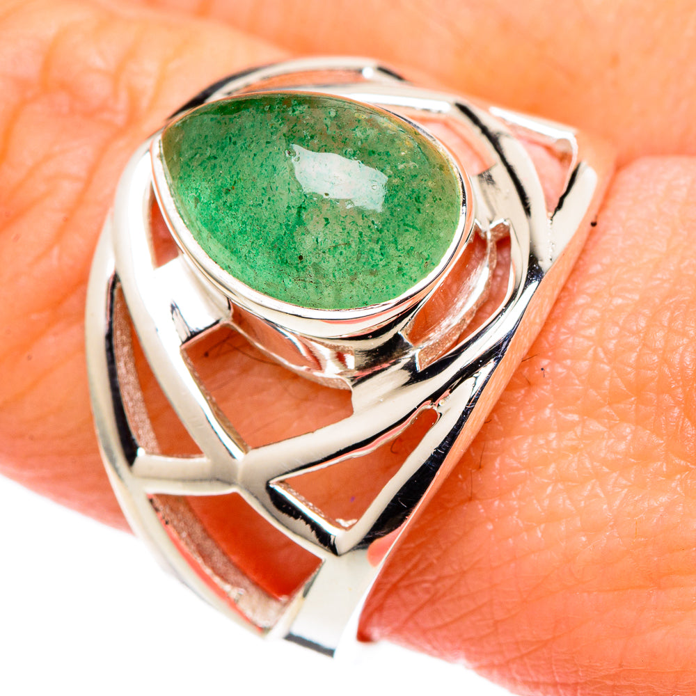 Green Aventurine Rings handcrafted by Anasilvercos - RING99559