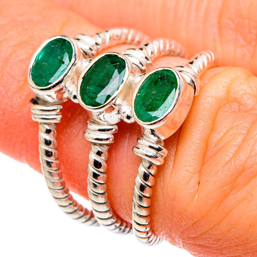 Zambian Emerald Rings handcrafted by Anasilvercos - RING99560