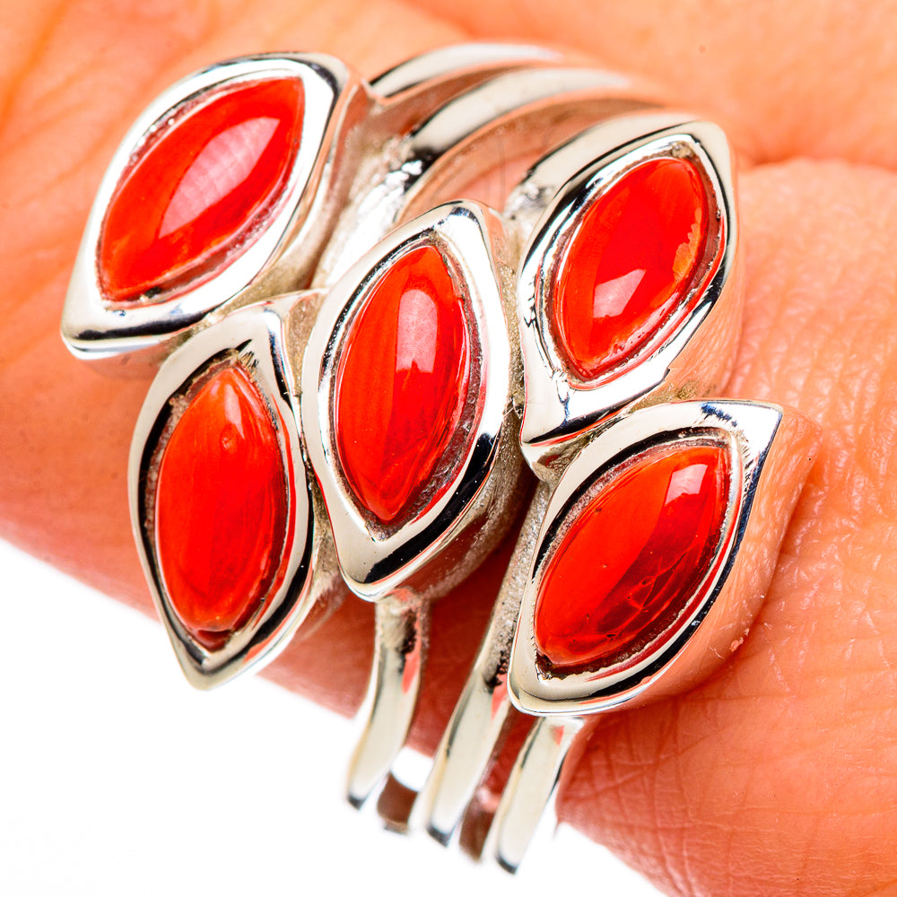 Mediterranean Red Coral Rings handcrafted by Anasilvercos - RING99571