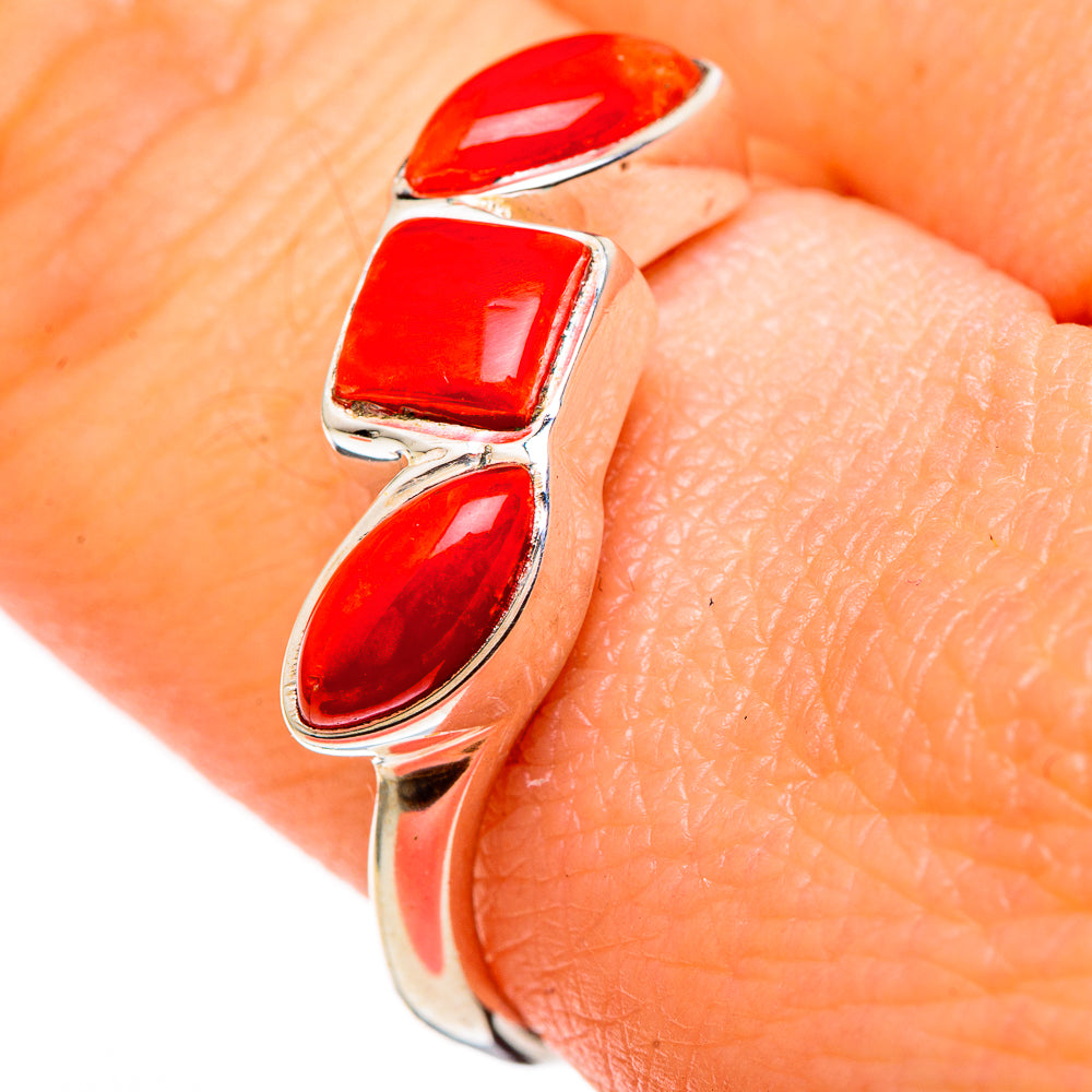 Mediterranean Red Coral Rings handcrafted by Anasilvercos - RING99572