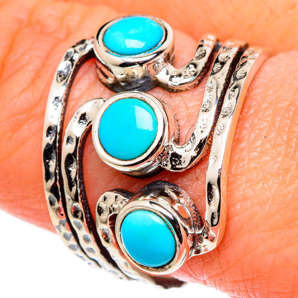 Sleeping Beauty Turquoise Rings handcrafted by Anasilvercos - RING99597