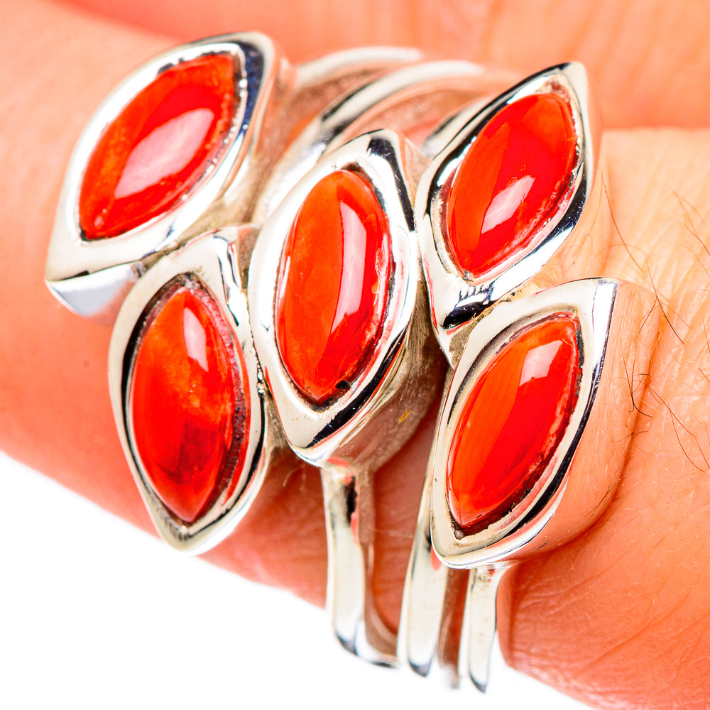 Mediterranean Red Coral Rings handcrafted by Anasilvercos - RING99612