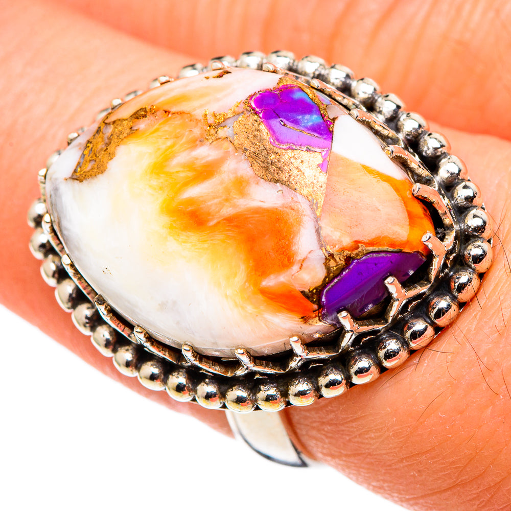 Spiny Oyster Turquoise Rings handcrafted by Anasilvercos - RING99630
